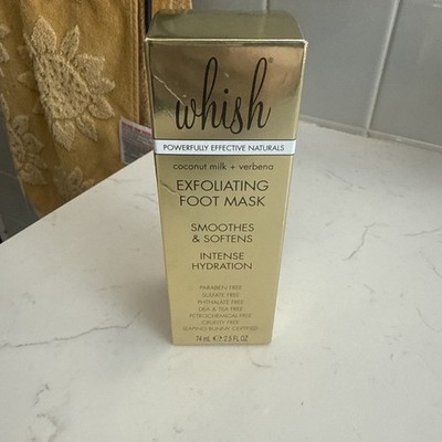 NEW Whish Exfoliating Foot Mask Coconut + Verbena Softens & Hydrates 2.5 oz