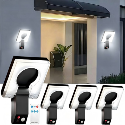 4 Pack Solar Wall Lights Outdoor LED Motion Sensor Foldable Garden Security Lamp