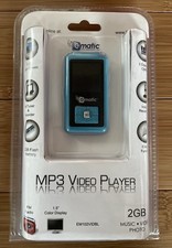 Ematic 2GB MP3 Video Player Blue Teal FM Radio New Sealed Untested