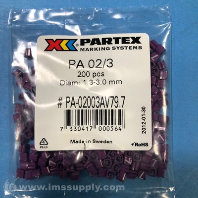 Partex Marking Systems PA-02003AV79.7 Pack of 200 Wire Markers FNFP