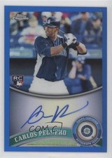 2011 Topps Chrome Rookie Blue Refractor 105/199 Carlos Peguero #219 Auto 0o48