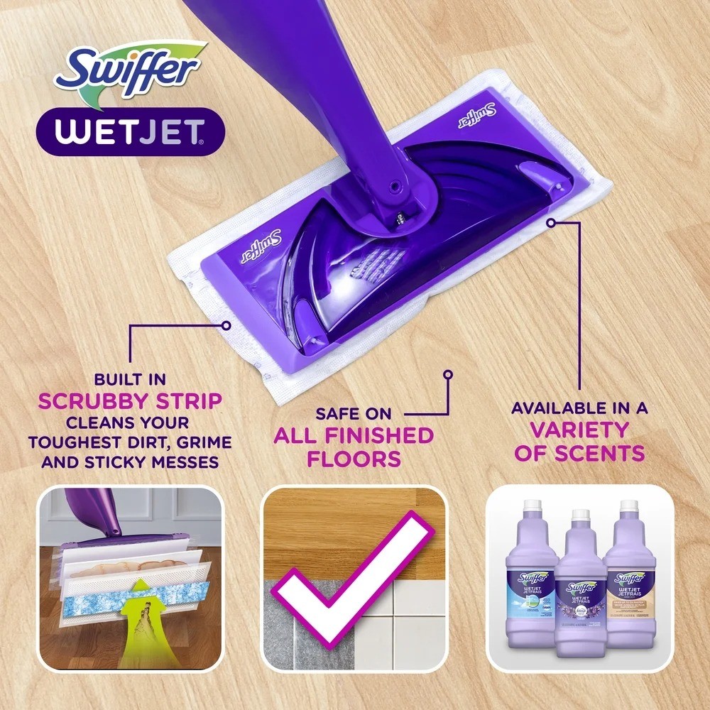 Swiffer Wet Jet Mop Kit: Device, 20 Pads & Fresh Scent Solution