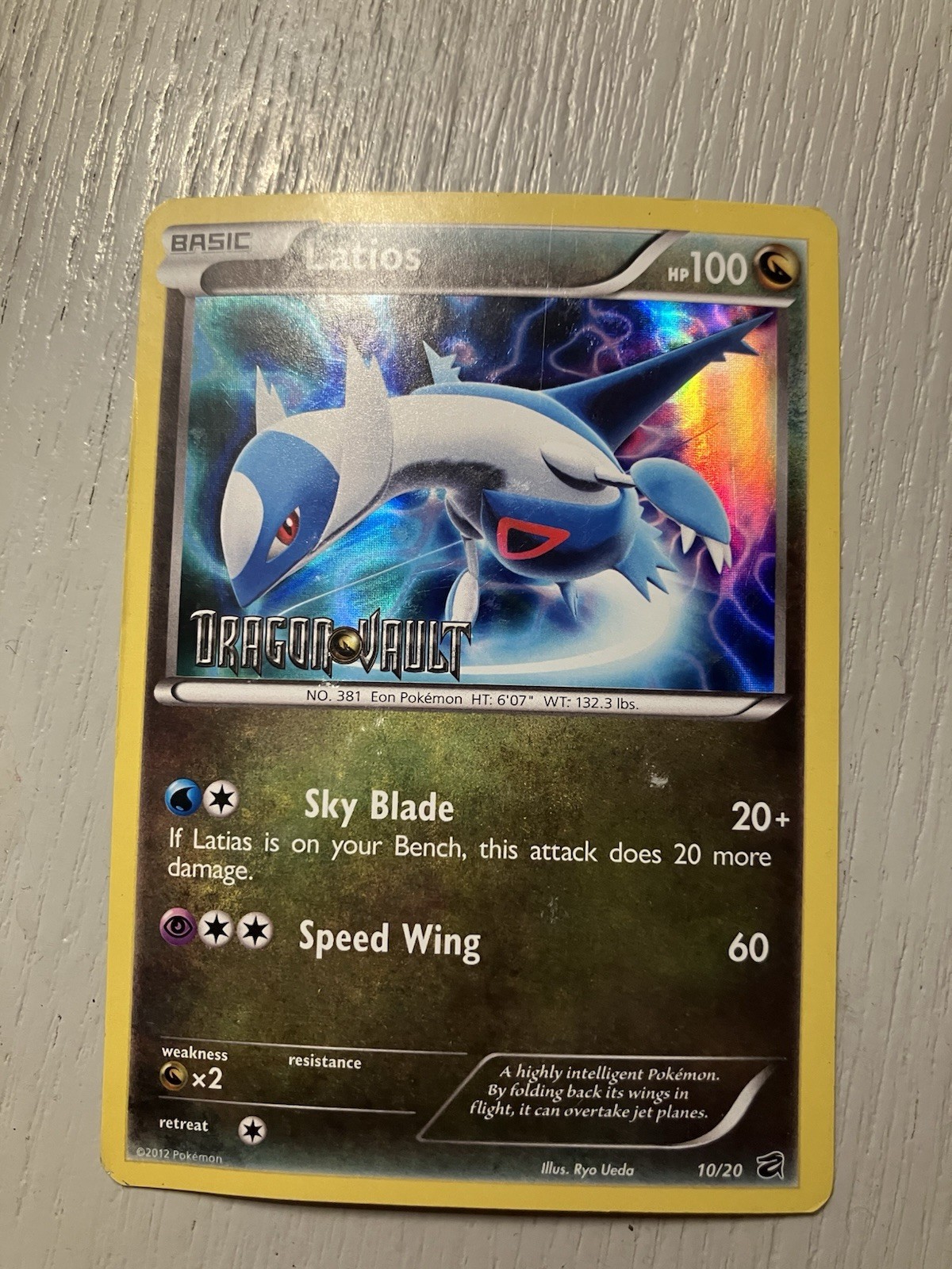 Latios 10/20 BW Dragon Vault Holo Reverse Rare Promo Stamped Pokémon Card TCG LP