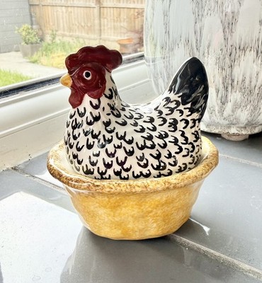 Emma Bridgewater Egg Coddler Black Toast kleine silberne Henne Huhn auf Nest 2020