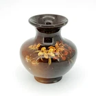 Roseville Rozane Vase 844 Hand Painted Floral Brown Antique c.1900 4" READ