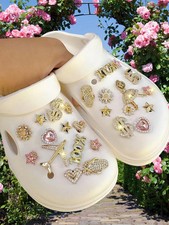 25pcs Rhinestone Shoe Charms Set Luxury Bling Sandal  Clog Decorations