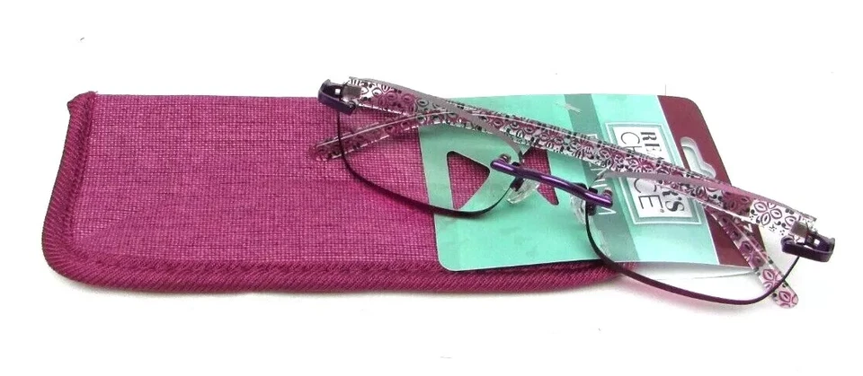 Gafas de lectura Foster Grant Dani púrpura sin montura para mujer + 1,25 con estuche 9z