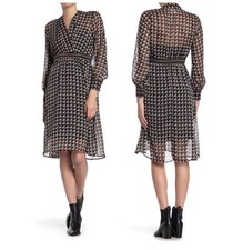 Superfoxx Pink and Green Geo Print Sheer Dress Size Small