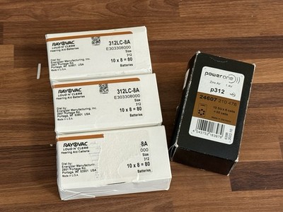 RAYOVAC Loud N' Clear 312 Hearing Aid 300 Lot Batteries Packs . Use by:2025