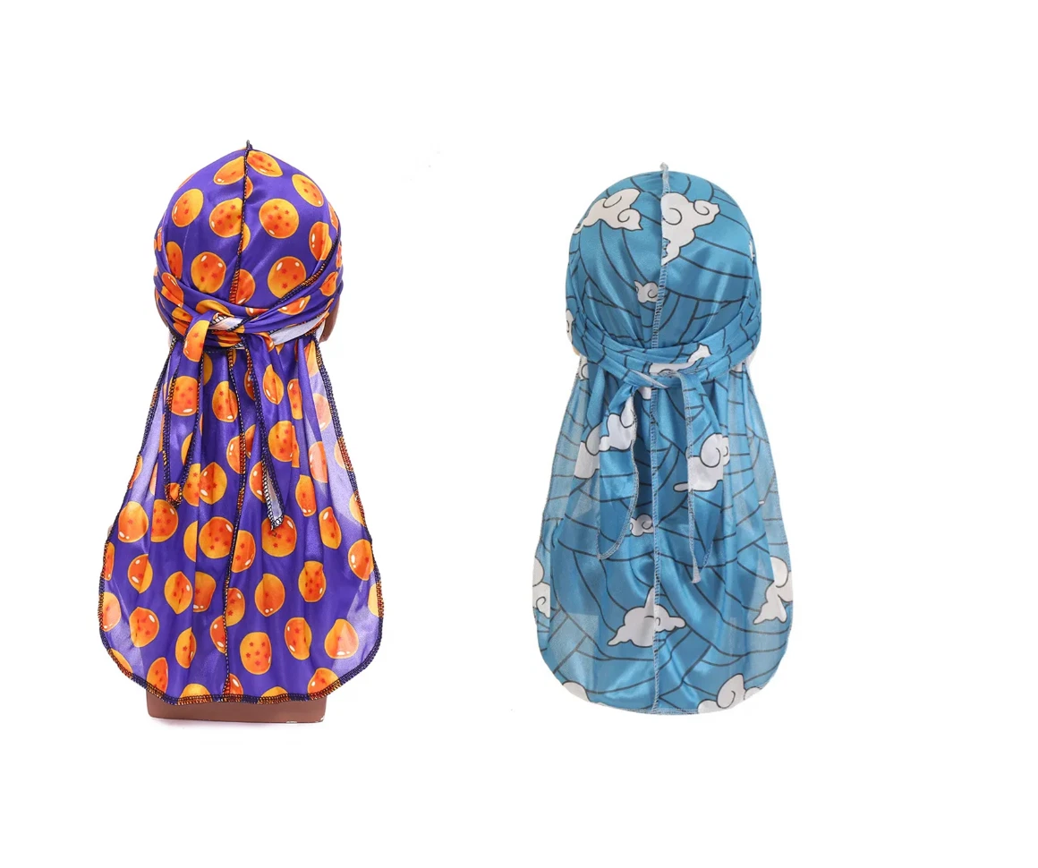 Blue Cloud Purple Orbit Anime Cartoon Durag 2-Pack Bundle