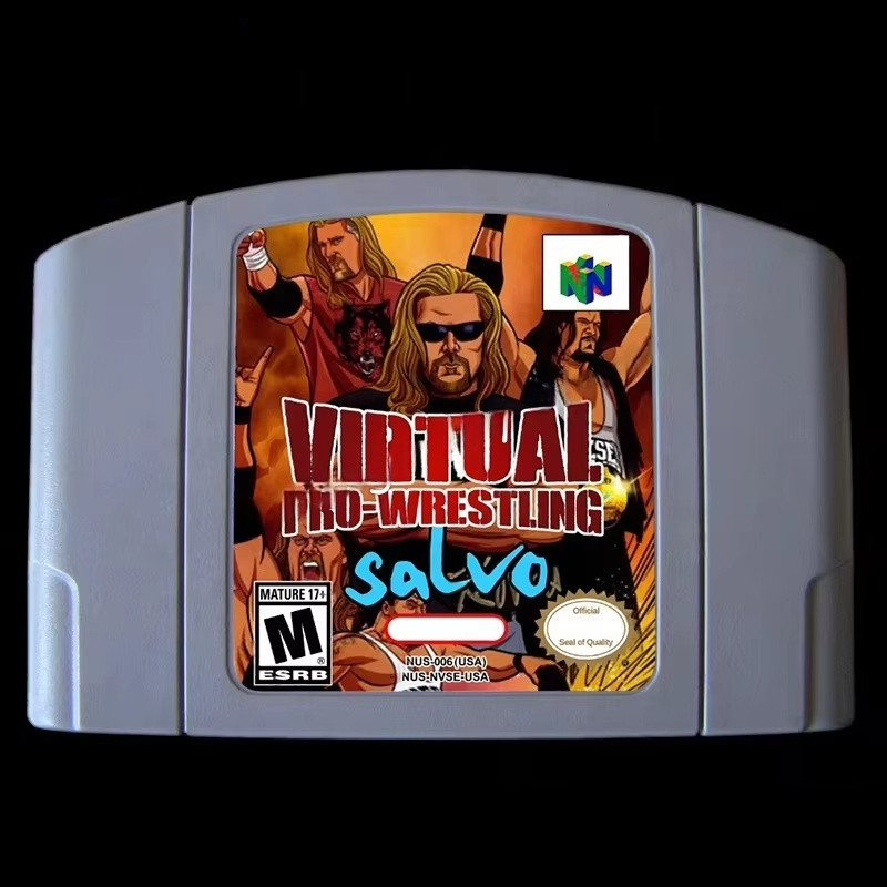 Virtual Pro Wrestling Salvo. Game Cartridge for N64 Console US NTSC Version
