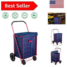 Stylish Navy Blue Shopping Cart Liner - Fits Standard Carts, Waterproof Design