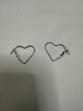 Silver Heart Hoop Earrings