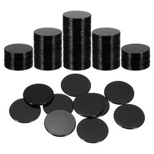 120Pcs 1.2 Inch Poker Chips, Bingo Chips Learning Counters, Black, Flat