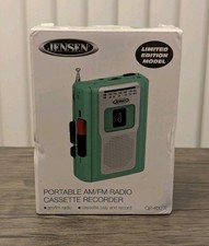 Jensen CR-100TE Portable AM/FM Radio Cassette Recorder Limited Edition Teal