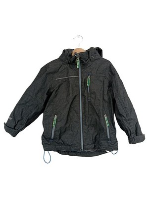 McKINLEY Kinder Outdoorjacke Gr. 104 Grau Kapuze Aquamax wasserdicht
