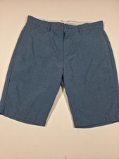 RVCA Nature X Industry Shorts Mens 32 Blue Heathered Chino Flat Front Skater Spo