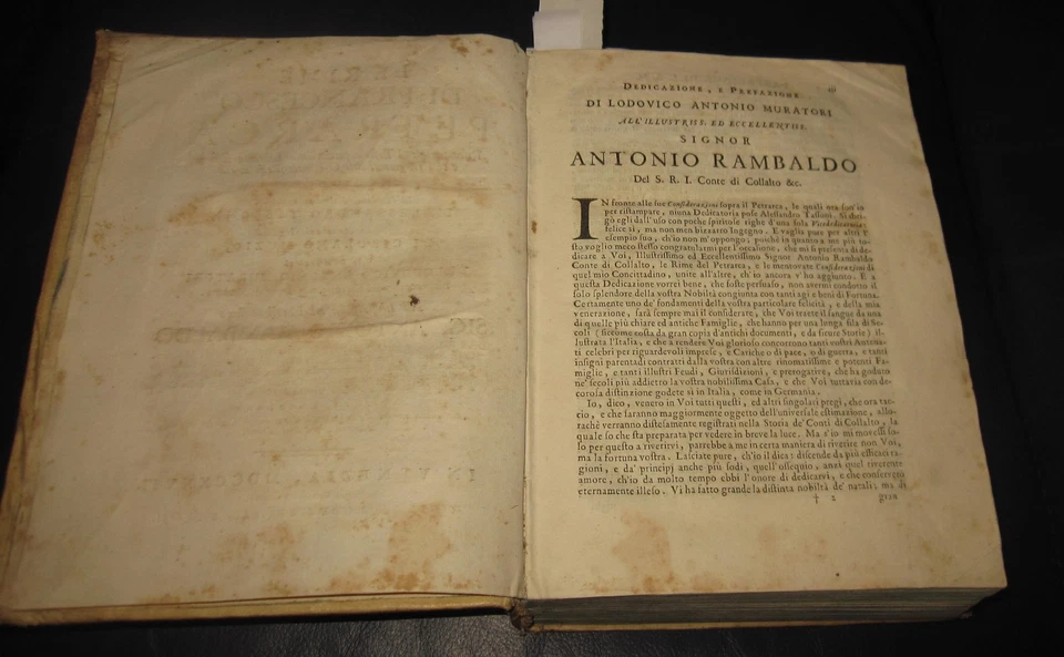 1727 Francesco Petrarca  Le rime con annotazioni del Tassoni, Muzio, Muratori - Immagine 4 di 4