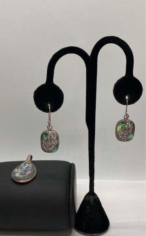 925 Sterling Silver Assorted Abalone Shell Pendan… - image 1