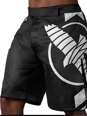 Hayabusa Icon Fight Shorts Mens M Black/White MMA Kickboxing Muay Thai grappling