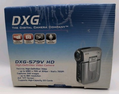 DXG-579V Handheld HD Digital Video Camera 8MP Silver 4x Zoom Bundle Tested
