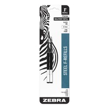 Pk/2 Zebra F-Refills #85512, 0.7mm Fine, Black