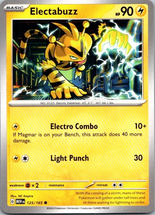 Electabuzz 125/165 Common 151 Pokemon Near Mint