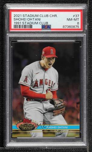 2021 Stadium Club Chrome 1991 Design Variation Refractor Shohei Ohtani #37 PSA 8