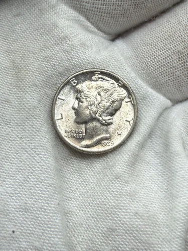 1939-P Mercury Dime 90% SILVER ~ BU ~ T123