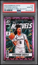 2024 PANINI DONRUSS OPTIC NET MARVELS PINK VELOCITY STEPHON CASTLE RC /79 PSA 10
