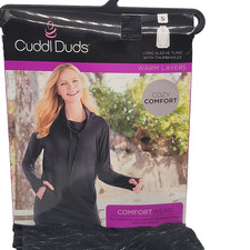 Cuddl Duds Comfortwear Long Sleeve Tunic With Thumbholes Dark Gray Women S NWT