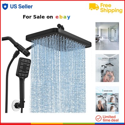 High Pressure Rain Shower Head with Handheld Combo Set 12 inch Waterfall Shower