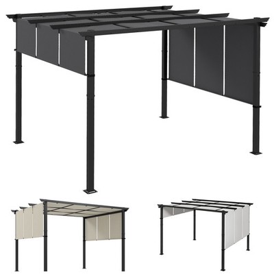 Pavillon ca. 3,5 x 3 m Pergola, Terrassendach Terassenüberdachung mit Seitenwand