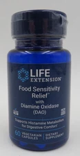 FOOD SENSITIVITY RELIEF with DIAMINE OXIDASE DIGESTION GAS 60 Cap EXP : 01/27