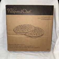The Pampered Chef Microwave Chip Maker NIB Set Of 2 #1241
