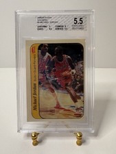 Michael Jordan 1986-1987 Fleer Rookie Card RC #8 Stickers BGS 5.5. rookie card picture