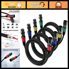 4-Pack 3ft XLR Cables - Male to Female Microphone & Balanced Speaker Cable