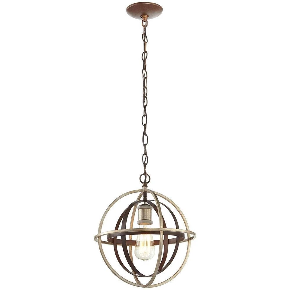 Home Decorators Collection Barton Bay Bronze Champagne Pewter Orb Pendant Light - Image 2 of 4