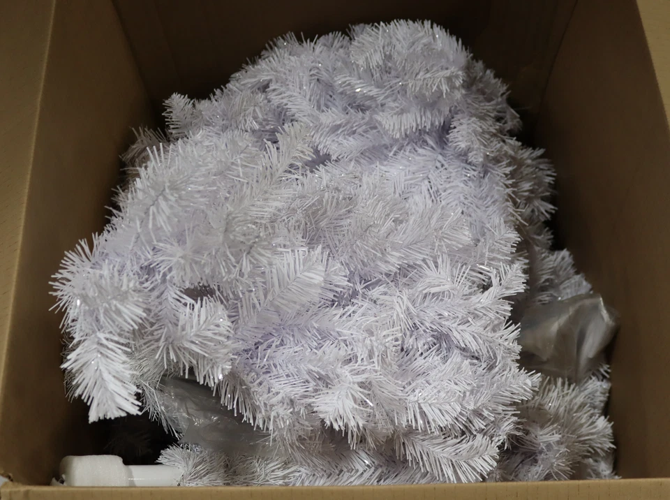 Vickerman 5  Crystal White Spruce Upside Down Artificial Christmas Tree  Unlit - Image 4 of 4