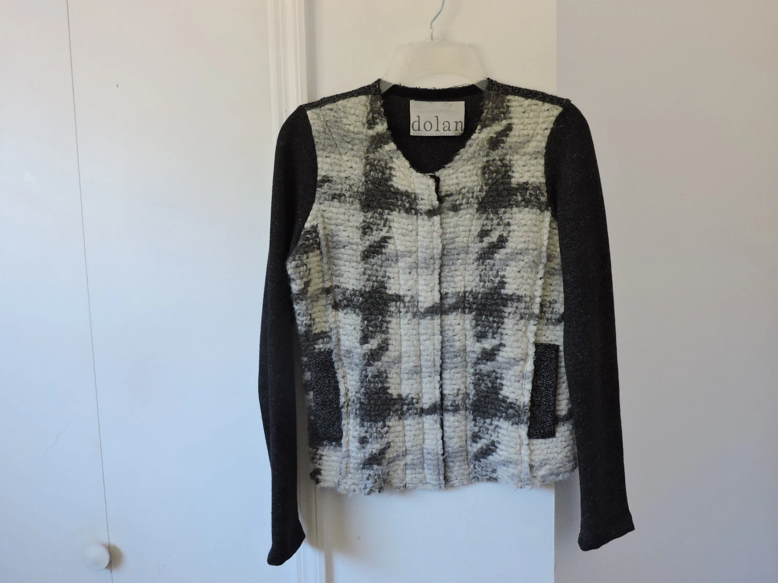 OFF WHITE GIUBBINO MAGLIONE DOLAN GRIGIO BIANCO SPORCO ANTROPOLOGIA ZIP TG S NUOVO