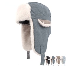 Cappello Trapper Uomo Invernale In Pile Sintetico Antivento Con Paraorecchie