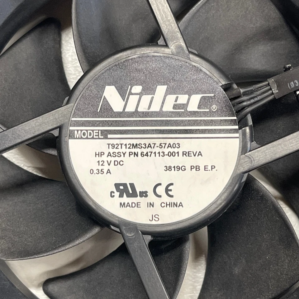 Genuine Nidec 90mm DC12V 0.35A 4-Pin Cooling Fan T92T12MS3A7-57A03 HP 647113-001 - Image 4 of 4