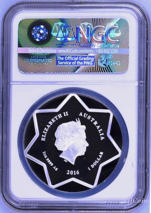 2016 1oz Christmas Tree Star Shaped Silver Proof Coin Silver $1