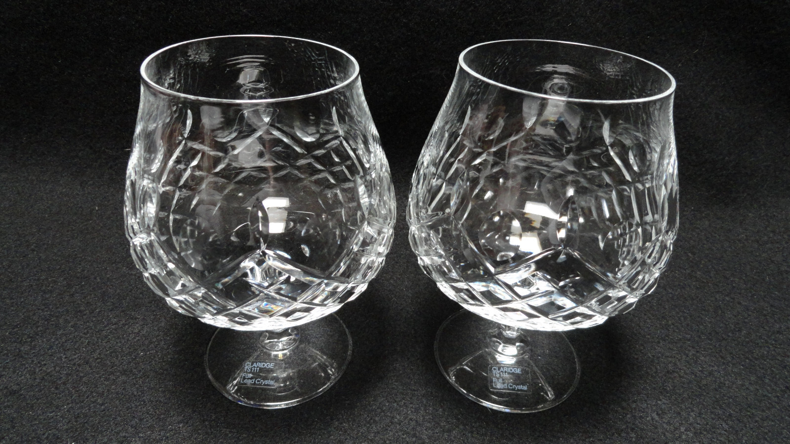 Set of 2 Mikasa Crystal Claridge Brandy Snifter Glasses Ts111, Cut 5