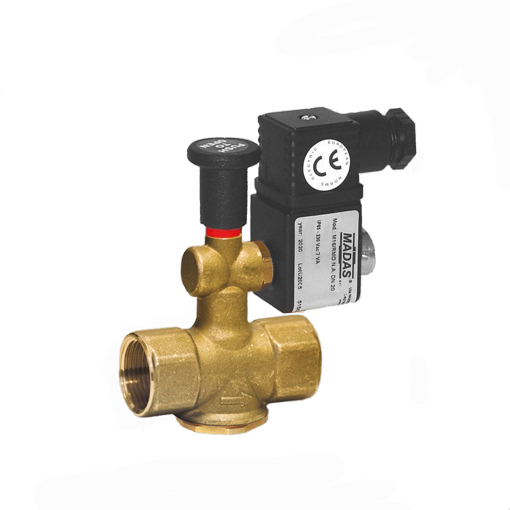 Elettrovalvola a riarmo manuale per gas 3/4