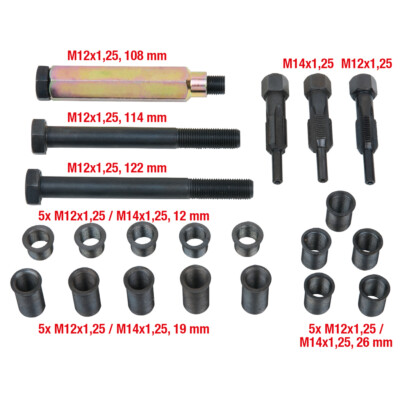 KS TOOLS THREADfix Reparatur-Satz M12x1, 25 Glüh + Zündkerzen, 21-tlg. (150.5060