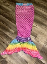 Barbie Rainbow Tail Mermaid Blanket Pink Fleece By Blanket Tails VGUC