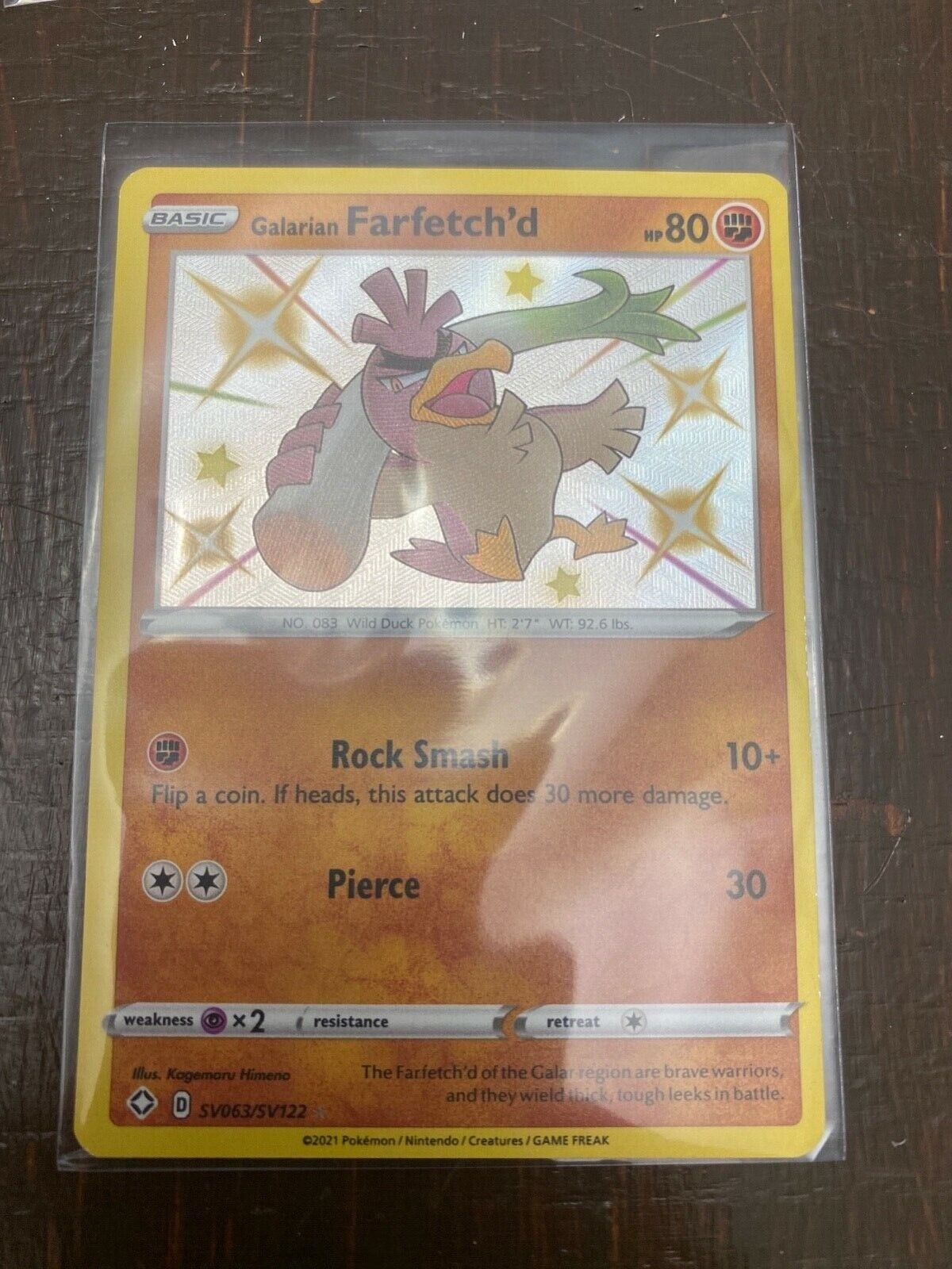  Pokemon - Galarian Farfetch'd SV063/SV122 - Shining Fates -  Shiny Vault - Card : Toys & Games