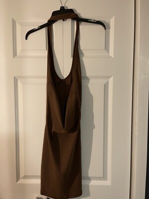 ribbed halter mini dress ELLISS
