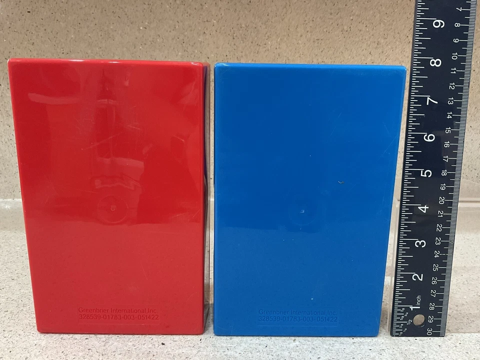 Plastic Building Brick Storage Boxes Four Compartment Red & Blue Set/2 - Image 4 of 4